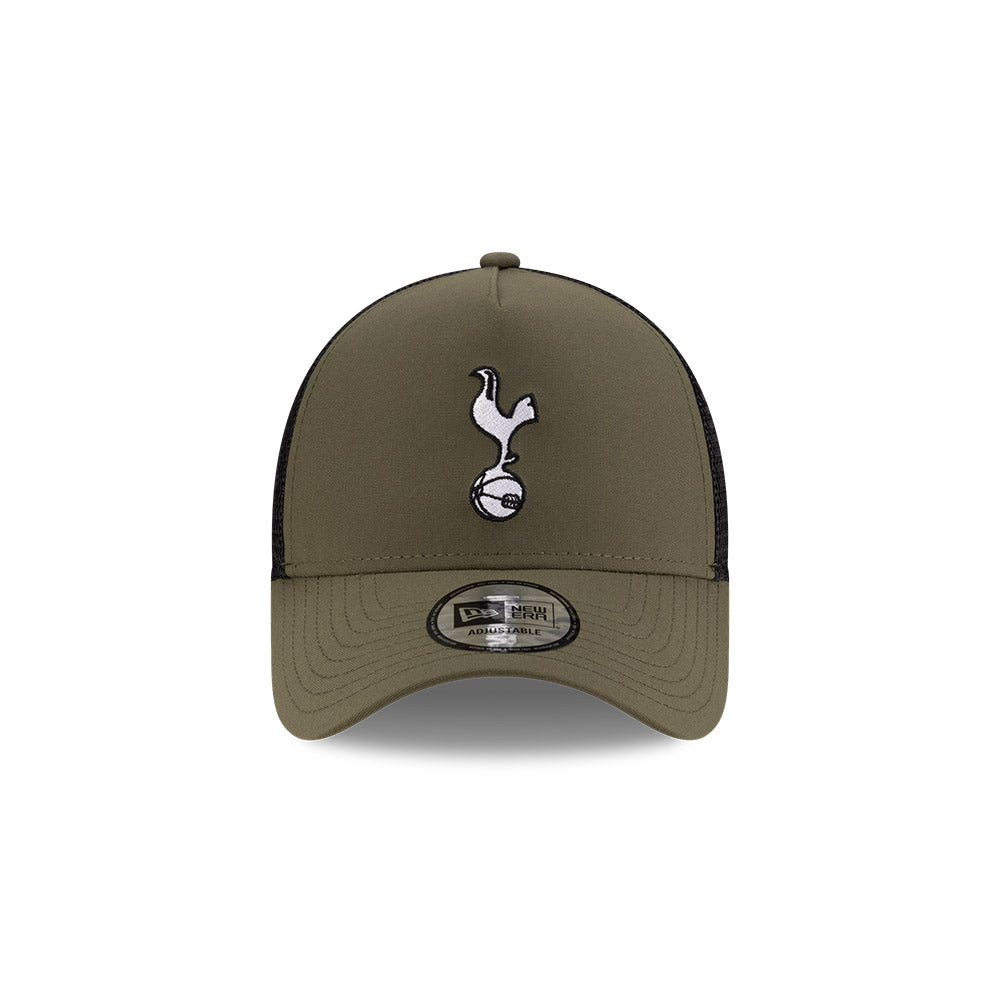 Tottenham Hotspur FC Hat - Olive Seasonal EPL 9Forty A-Frame Trucker Snapback Cap - New Era